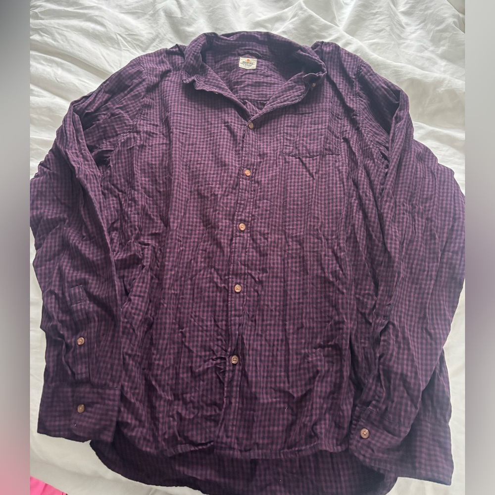 Men’s Plaid Button Down Shirt XXL
